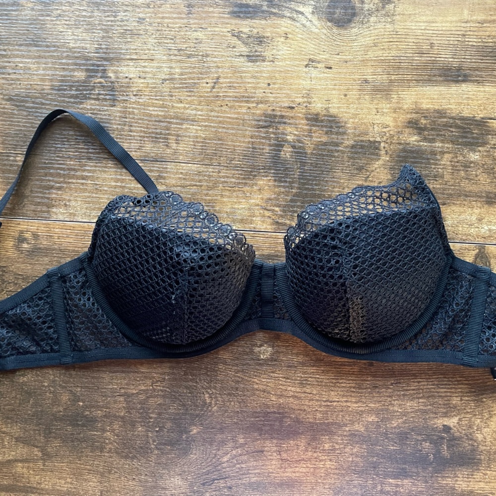 Black Mesh lined Bra